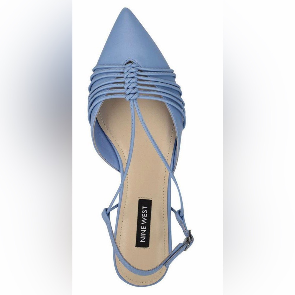 Nine West Blue Aida Slingback Pointy Toe Flats